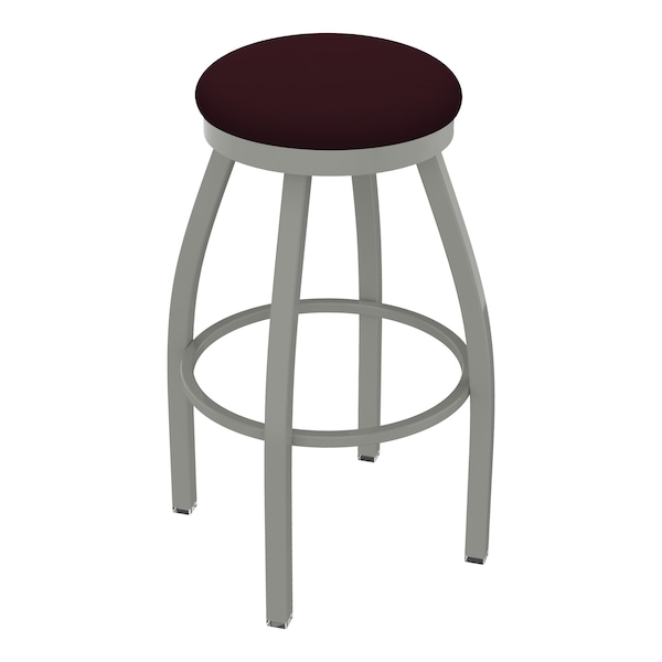 25" Swivel Counter Stool, Nickel Finish, Canter Bordeaux Seat
